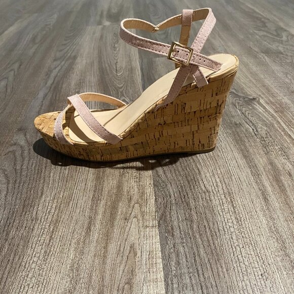 Lulus Strappy Suede Wedged Sandals - Picture 3 of 3